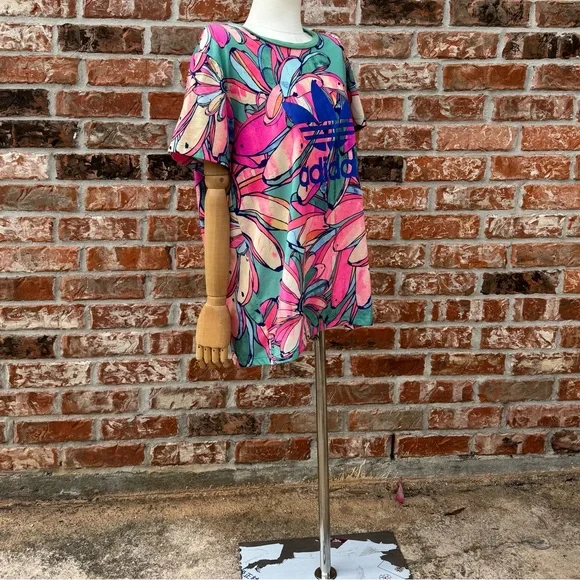 Farm Rio x Adidas colorful neon floral banana logo shirt/ M /Excellent condition - Picture 10 of 15